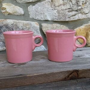 FIESTA Pink Coffee Mug Pink Ring Handle Homer Laughlin HLC Dusty Rose Vintage